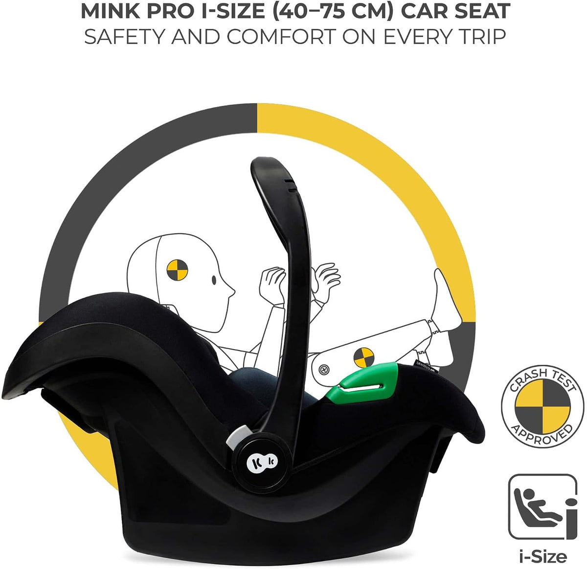 Kinderkraft MOOV 2 Pushchairs 3-in-1 Pushchair Set up to 22 kg with Child Seat I-Size 40-75 cm, Buggy Function, Adjustable Reclining Position, Large Extendable Hood, EVA Foam Wheels, Black