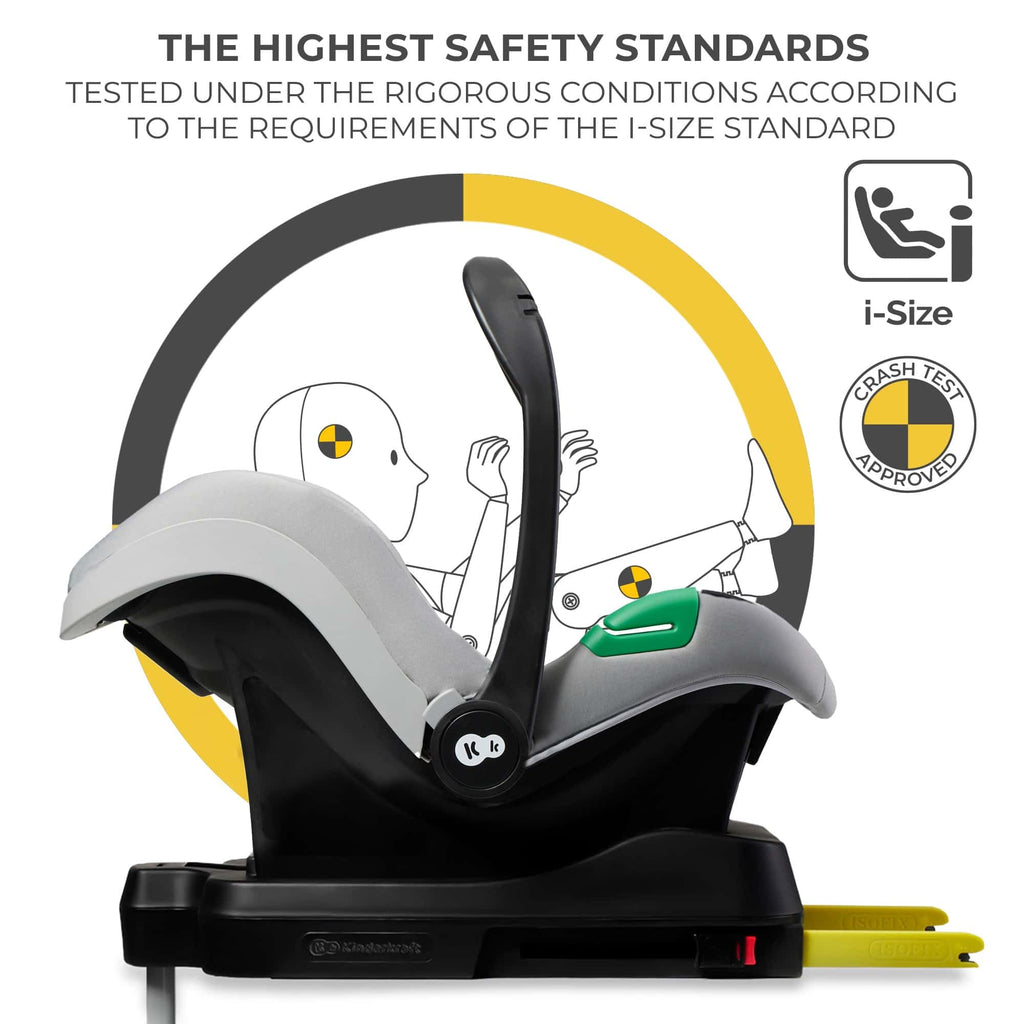 Kinderkraft Newly 4 in 1, Stroller, Pushchair, Travel System, Pram, Newborn Baby, Large Hood, Accessories, Easy Folding, Included Car Seat with ISOFIX Base, from Birth up to 22 kg, Black