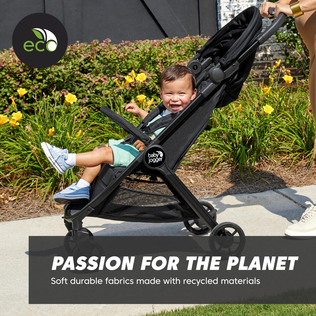 Baby Jogger City Tour 2 Travel Stroller | Ultra-Lightweight, Foldable & Compact Pushchair Buggy | Pitch Black