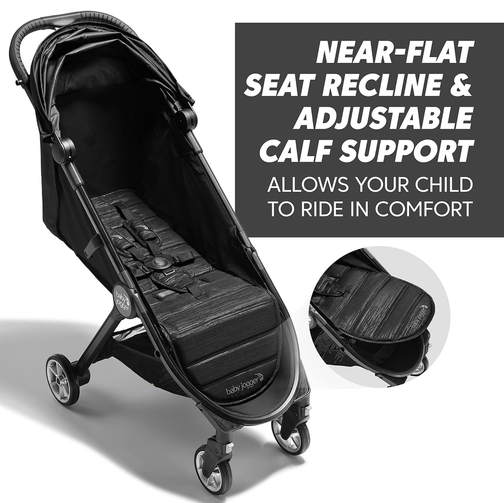 Baby Jogger City Tour 2 Travel Stroller | Ultra-Lightweight, Foldable & Compact Pushchair Buggy | Pitch Black