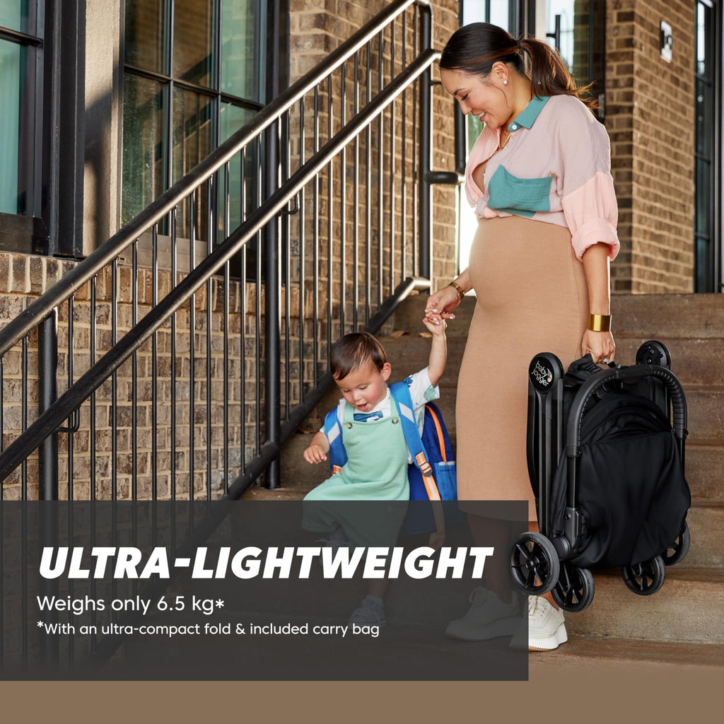 Baby Jogger City Tour 2 Travel Stroller | Ultra-Lightweight, Foldable & Compact Pushchair Buggy | Pitch Black